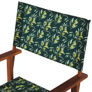 Set of 2 Garden Chairs CINE Acacia Wood Dark Green