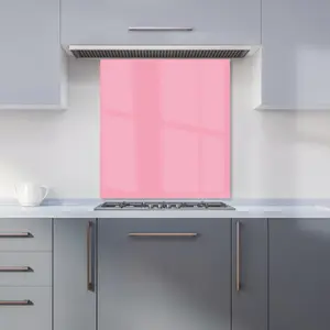 Baby Pink Premium Glass Kitchen Splashback W700mm x H750mm