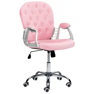 Office Chair Faux Leather Pink PRINCESS