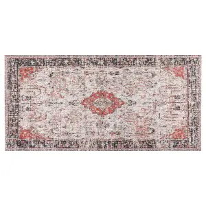 Cotton Area Rug 80 x 150 cm Red and Beige ATTERA