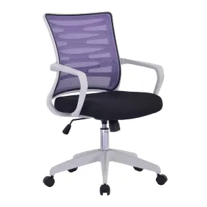 Nautilus Designs Office Chair Swivel Computer Chair with Purple Mesh, White Frame for Home Office