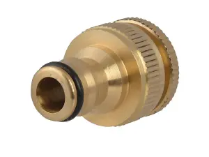 Faithfull SB3002 Brass Dual Tap Connector 12.5-19mm (1/2 - 3/4in) FAIHOSETC