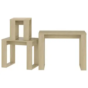 Gobao Nesting Tables 3 pcs Engineered Wood (Set of 3) White / Black