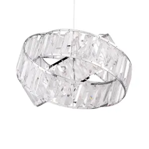 First Choice Lighting Clear Jewelled Layered Twist Ceiling Light Shade