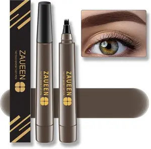 Tattoo Eyebrow Pen With Fork Tip, Microblading Brow Pencil, Waterproof, Long Lasting, Natural Looking, Stays On All Day (Black Brown)