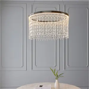 Hanging Ceiling Pendant Light - Chrome Plate & Clear Crystal Glass - 19.67W LED (Smd 2835) Warm White