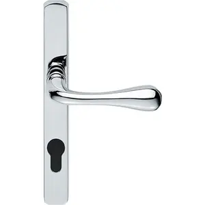 Satin Chrome Multi-Point Locking Security Door Handle 92mm Centre External Lever