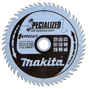 5x Makita B-57320 165mm x 20mm 56 Teeth Efficut Cordless Plunge Saw Blade DSP600