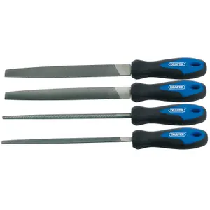 Draper Soft Grip Engineer's File Set, 200mm (4 Piece) 44962