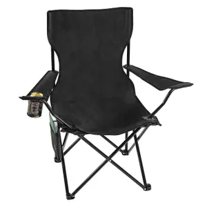 Set of 2 Portable Folding Camp Chairs, Lightweight, Cup Holder, Side Pocket, Carry Bag, sturdy steel frame, weight capacity 242lbs