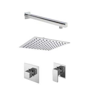 Empire 1 Outlet Luxury Shower Bundle - Stop Tap, Temperature Control, Arm & Head - Chrome - Balterley