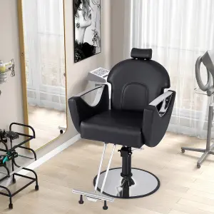 COSTWAY Adjustable Barber Chair 360 Swivel Reclining Salon Chair for Hair Stylist