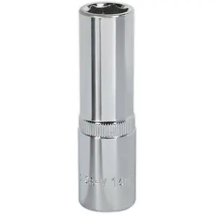 High-Quality 14mm Forged Steel Deep Drive Socket with Polished Chrome Finish