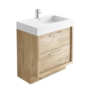 Walter Floor Standing 750mm Vanity Unit in Light Sawn Oak