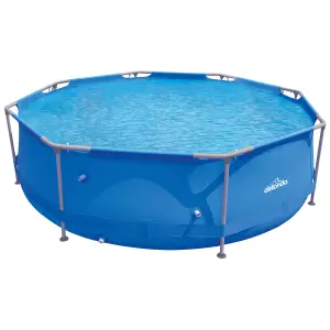 Dellonda Swimming Pool 10ft 300cm Round Steel Frame Above Ground & Accessories