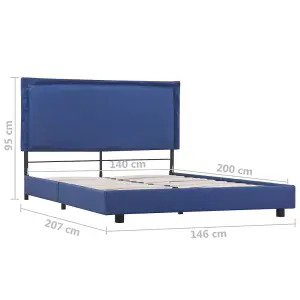 Berkfield Bed Frame Blue Fabric 135x190 cm 4FT6 Double