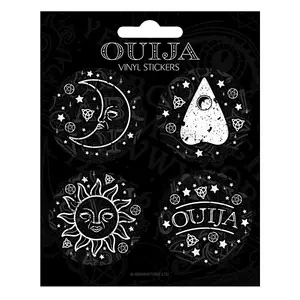 Grindstore Vinyl Ouija Stickers (Pack of 4) Black/White (One Size)