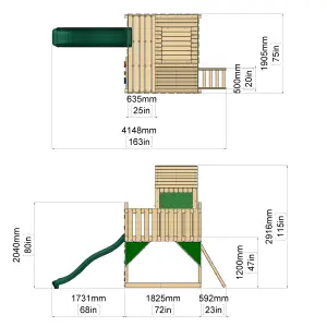 PolarPlay Kids Scandinavian Style Climbing Platform & Playhouse with Slide - Astrid Rose