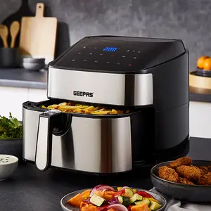 Geepas Vortex 7.5L Digital Air Fryer Family-Sized 10-In-1 Convection Air Fryer With LED Touchscreen