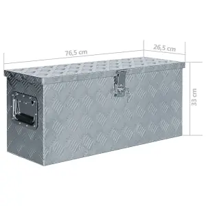 Berkfield Aluminium Box 76.5x26.5x33 cm Silver