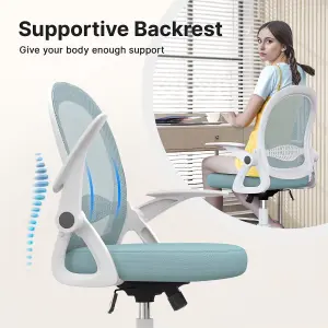 Ergonomic Breathable Mesh Office Chair with Lumbar Support-Light Green