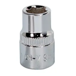 Sealey WallDrive Socket 9mm 3/8" Square Drive Fully Polished Finish Tool SP3809