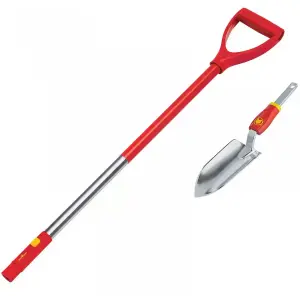 Wolf Garten Multi-Change LU-SM Trowel 8cm & ZM-AD Aluminium D Grip Handle 80cm