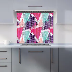 Shabby Geometric Pattern Premium Glass Kitchen Splashback W700mm x H650mm