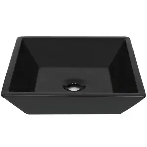 Berkfield Basin Ceramic Square Black 41.5x41.5x12 cm