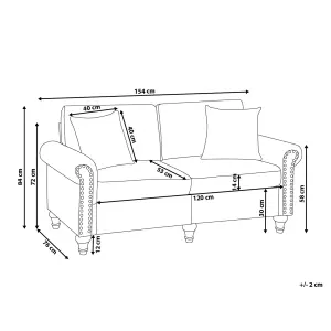 2 Seater Fabric Sofa White GINNERUP