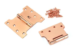 From The Anvil Polished Bronze 4 Inch x 3 Inch x 5 Inch  Parliament Hinge (pair) ss