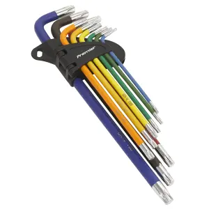 Sealey TRX-Star Key Set 9 Pcs Colour-Coded Extra-Long Anti-Slip Coating AK7194