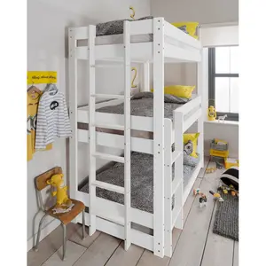 Henrik Triple Bed Bunk Triple Sleeper In Classic White