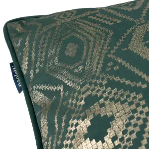 Paoletti Tayanna Geometric Foil Printed Piped Polyester Filled Cushion