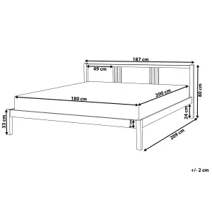 Wooden EU Super King Size Bed White VANNES