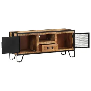 Berkfield TV Cabinet 110x31x46 cm Rough Mango Wood