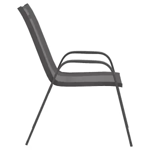 Berkfield Stackable Garden Chairs 4 pcs Grey Textilene Fabric