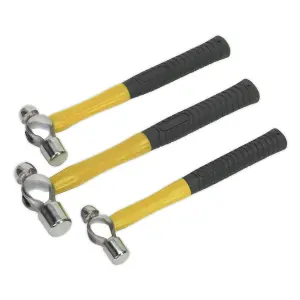 Sealey Ball Pein Hammer Set 3pc with Fibreglass Shafts AK2031