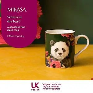 Mikasa Wild At Heart Panda Print 280ml Mug