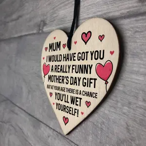 Red Ocean Funny Rude Mothers Day Gifts For Mum Novelty Wooden Heart Mum Gifts For Her