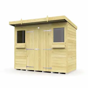 8 x 4 Feet Pent Summer Shed - Wood - L118 x W243 x H201 cm