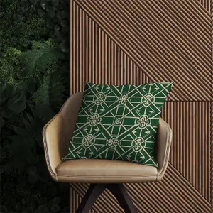 Green Lattice Design Outdoor Cushion 45cm x 45cm