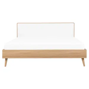 EU King Size Bed Light Wood SERRIS