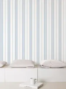 Galerie Smart Stripes 3 Blue Slim Stripe Smooth Wallpaper