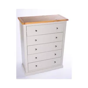 Loreo 5 Drawer Chest of Drawers Chrome Knob