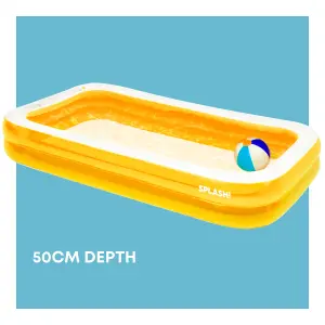 SPLASH Inflatable Paddling Pool - 10ft, Lightweight, Durable, Easy Inflation & Drainage