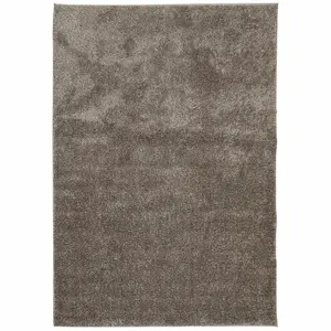 Rug ISTAN High Pile Shiny Look Grey 140x200 cm