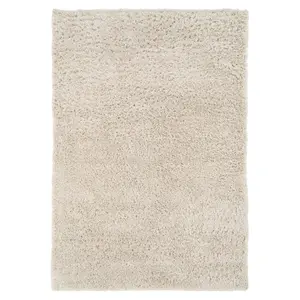 Super Soft Natural Ecru Shaggy Area Rug 240x330cm