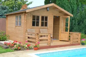 Shire Kinver 14x14 ft & 4 windows Apex Wooden Cabin