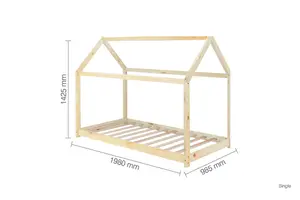 Birlea House Single Bed Frame In Pine